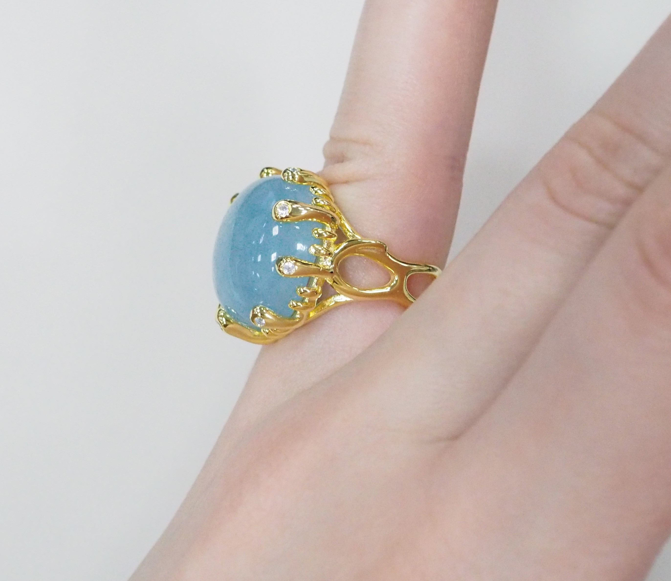 Серебряное кольцо с аквамарином